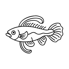 siamese algae eater fish icon, siamese algae eater fish vector illustration-simple illustration of siamese algae eater fish, perfect for siamese algae eater fish logos and icons