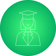 Female Student icon single vector illustration