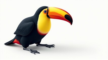 Naklejka premium The Tropical Elegance: A Toucan’s Vibrant Pose