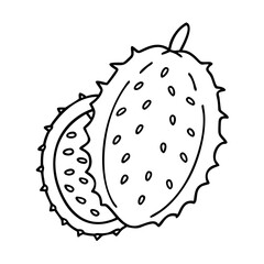 soursop fruit icon, soursop fruit vector illustration-simple illustration of soursop fruit, perfect for soursop fruit logos and icons