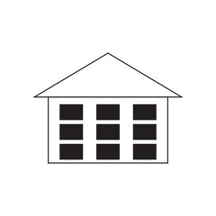 A black and white house vector isolated on white