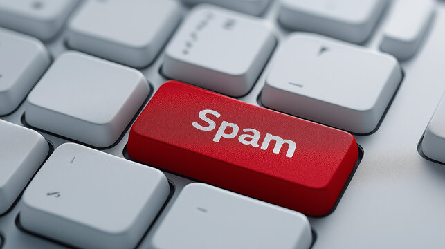 Red Spam Button on a Computer Keyboard