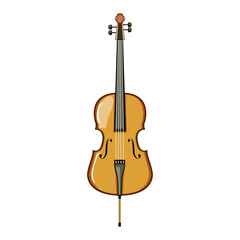 Fototapeta premium tailpiece cello cartoon vector illustration