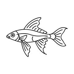 swordtail fish icon, swordtail fish vector illustration-simple illustration of swordtail fish, perfect for swordtail fish logos and icons