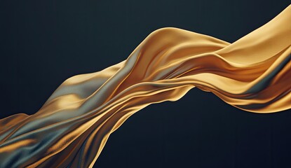 Fototapeta premium Luxurious Golden Fabric Drape