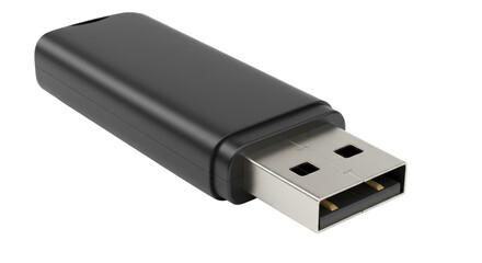 Isolated Black USB Flash Drive