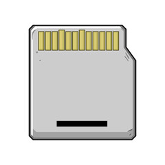 microsd minisd card cartoon vector illustration