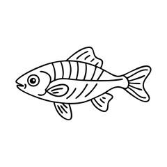 zebra danio fish icon, zebra danio fish vector illustration-simple illustration of zebra danio fish, perfect for zebra danio fish logos and icons