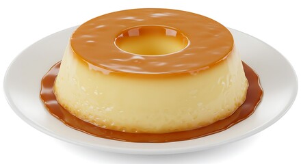 Brazilian condensed milk pudding with shiny caramel sauce