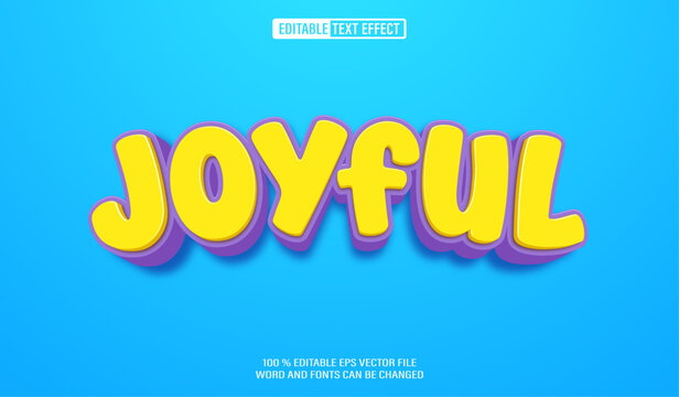 Editable 3d text style effect - Joyful text effect Template