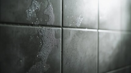 Tiler grouting bathroom wall tiles. Featuring precision and expertise