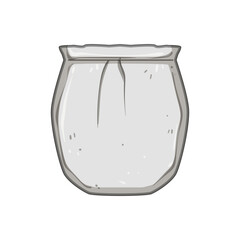 cashew nut milk strainer bag cartoon vector illustration