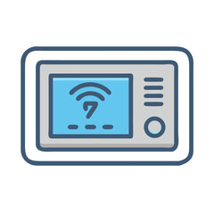 Smart Thermostat with Display Panel Icon Design