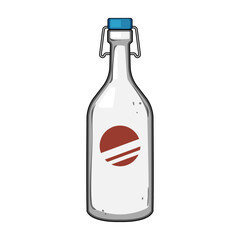 reusable vintage milk bottle cartoon vector illustration