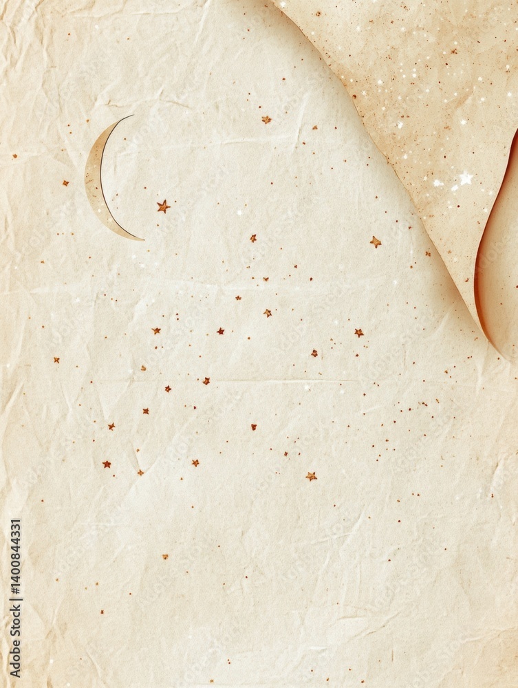 Poster beautiful creamy background with subtle stars and moon creating a dreamy atmosphere ideal for crafti