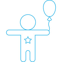 Child with Balloons icon single vector illustration