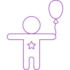 Child with Balloons icon single vector illustration