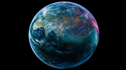 Obraz premium Colorful Earth View From Space with Atmospheric Energy Flowing