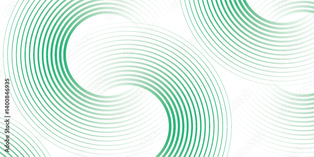 Wall mural green white abstract background overlap layer on bright space with circles effect decoration. modern