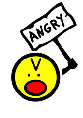 angry colere smiley pancarte symbole caractere