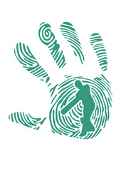 Fototapeta premium cricket empreinte digitale main logo club