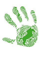 equitation cheval saut empreinte digitale main