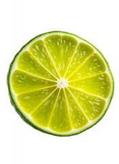 Freshly Cut Lime on White Background