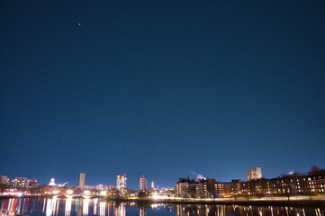 Naklejka premium night in boston and stars