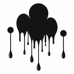 Abstract Ink Drops on White Background