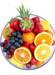 Fresh and Colorful Fruit Bowl,