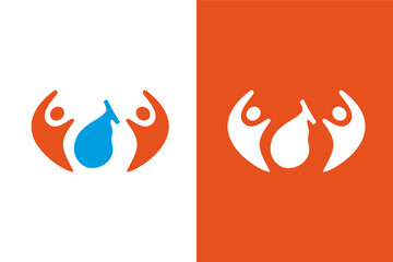 Gallbladder and family logo combination. Human organ logotype design template.