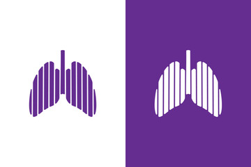 Premium lungs logo. Human lungs logotype design template.