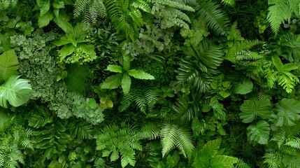 Vibrant green foliage wall background