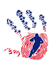 rugby ou football main americaine drapeau americain etoile