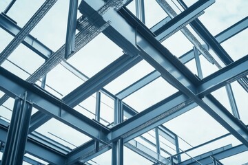 Obraz premium Structure of steel for building under construction