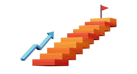 Isolated Stairs to Success