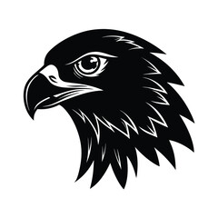 hawk head fierce eyes vector art silhouette