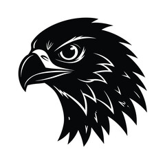 Obraz premium hawk head fierce eyes vector art silhouette