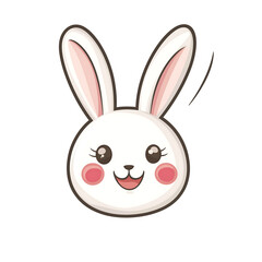 Fototapeta premium Cute cartoon bunny rabbit drawing illustration easter animal kawaii head vector graphic design character