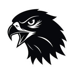 hawk head fierce eyes vector art silhouette