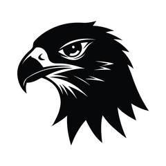 hawk head fierce eyes vector art silhouette