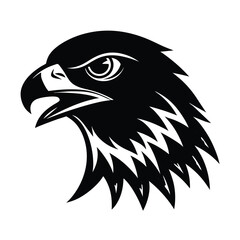 hawk head fierce eyes vector art silhouette