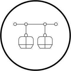 Cable Car Ride icon single vector illustration