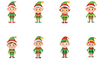 Naklejka premium set of Christmas elves