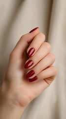 woman makeup red lips and nails