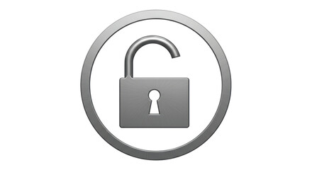 Isolated Unlocked Padlock