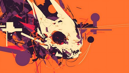 Abstract Dragon Skull Art