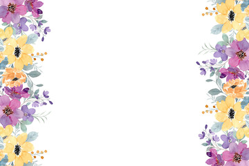 Watercolor flowers background vector for design.