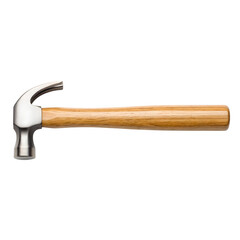 Claw Hammer with Wooden Handle Isolated on Transparent Background
