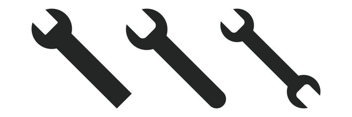Combination wrench and spanner open box icon vector silhouette for apps or websites. Eps 10.